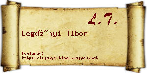 Legányi Tibor névjegykártya